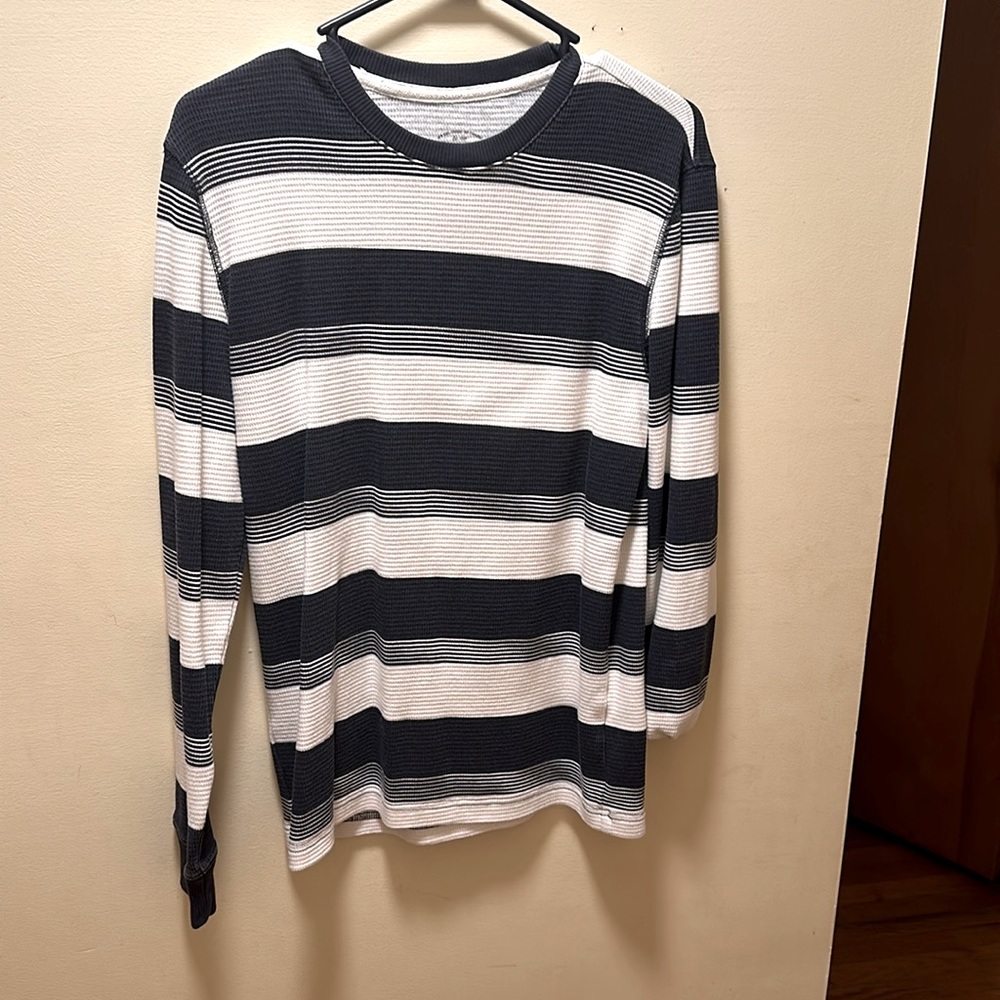 Roebuck & Co. Striped Knitted Sweater, Navy and White, Small